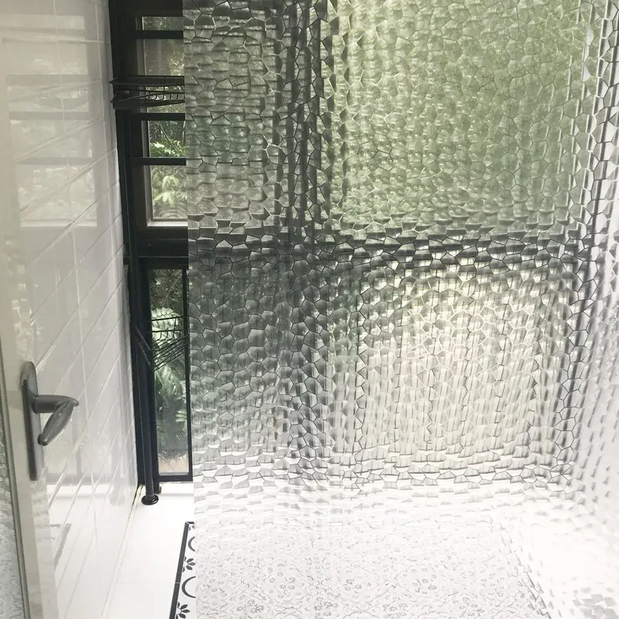 Tenda da doccia per bagno 3D impermeabile tenda da bagno trasparente con ganci tenda da bagno larga e trasparente addensata