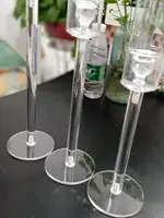 3 Pcs Crystal Candle Holders Acrylic Candlestick  Road Lead Candelabra CenterPieces Wedding Porps Christmas Deco 3
