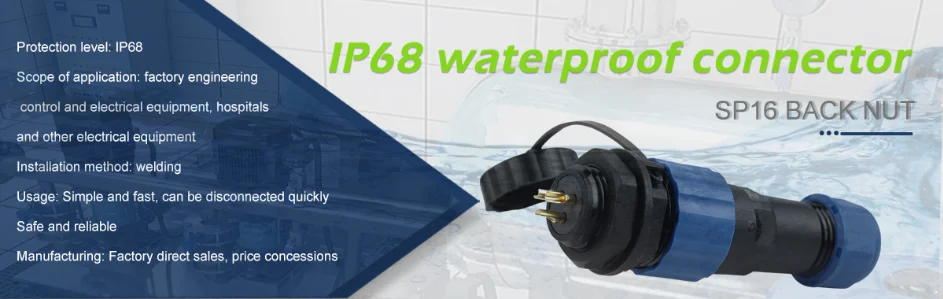 Description Picture 3 of itemIP68 Waterproof Connector M16 Screw Splicing Quick Wire Cable Terminal block 2/3 Pin Outdoor Plug Straight Conductor Connector