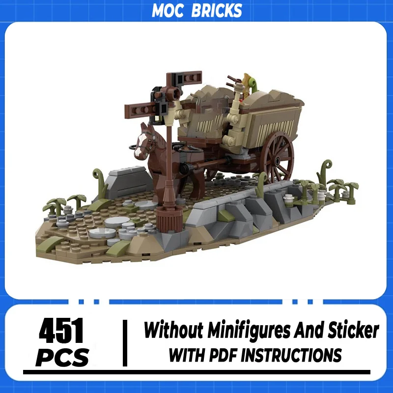 

Magical Rings Moc Building Blocks Movie Scene Medieval Carriage Model Castle Bricks DIY Assembly Street View Toys Gifts
