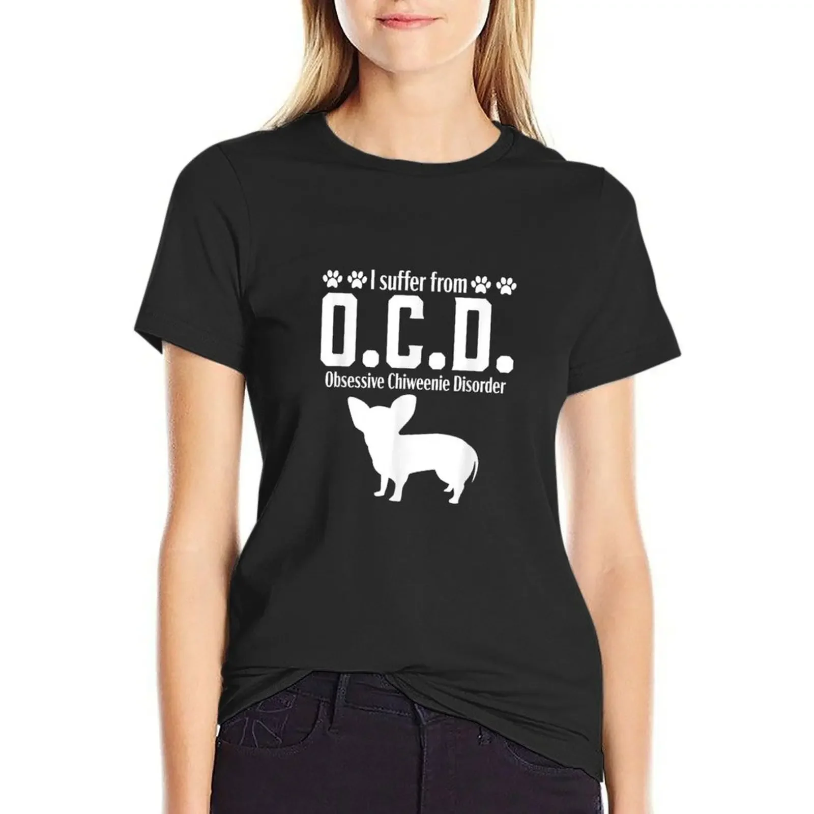 

Chiweenie Mom And Dad Cute And Funny OCD Dog Owner Gift T-Shirt summer top funny Blouse kawaii clothes cotton t shirts Women