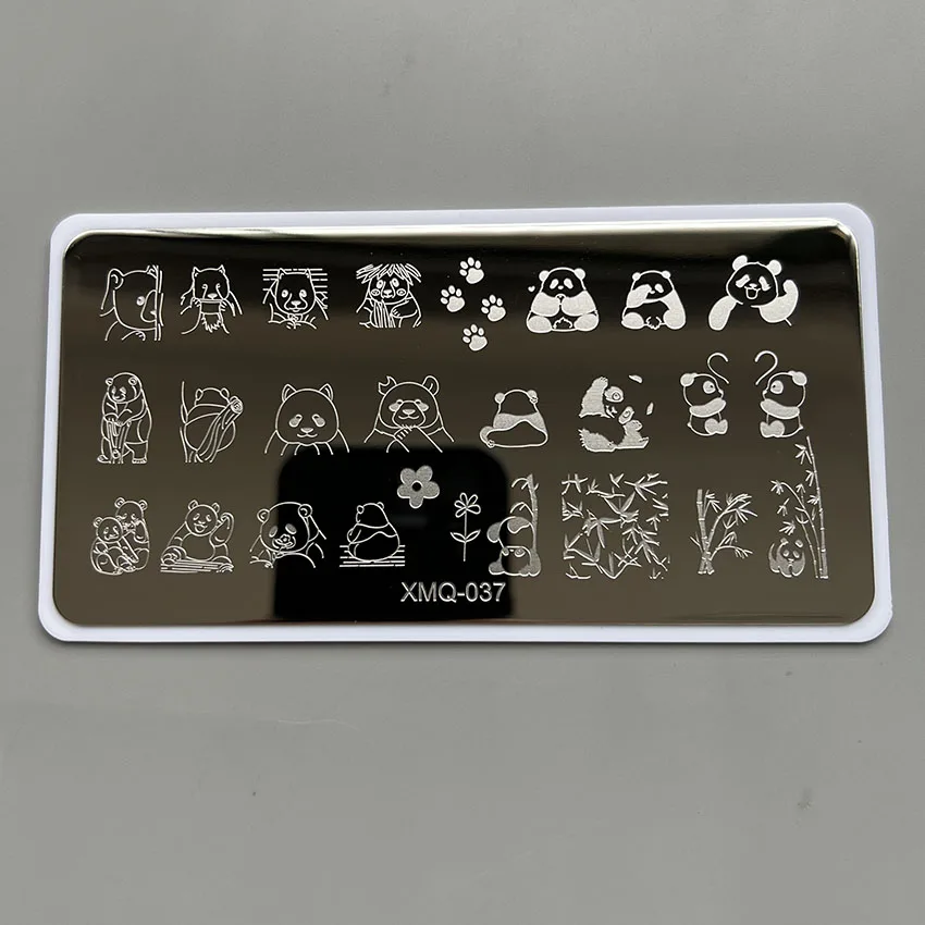 XMQ Nail Art Stamping Plate French Designs 6