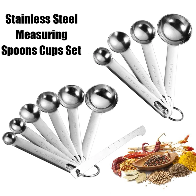 4 PC Stainless Steel Measuring Spoon Teaspoon Set Scoop Baking Metric Tool New !