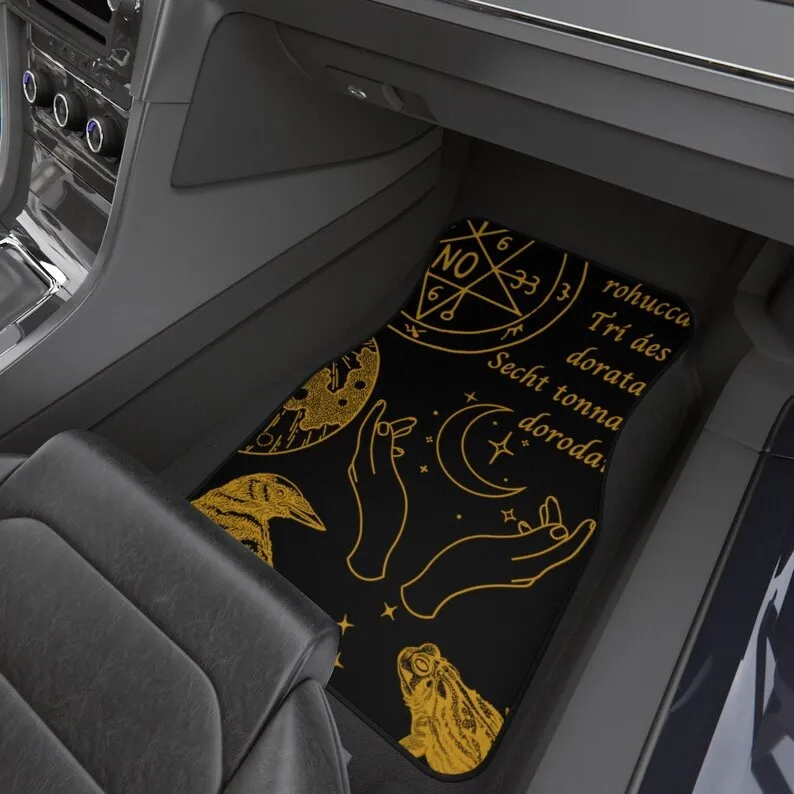 

Goblincore Witchcraft Car Mats Frog Pentagram Moon Crow Cottagecore Car Floor Mats Car Accessories Spell Truck Witch Goth Gift