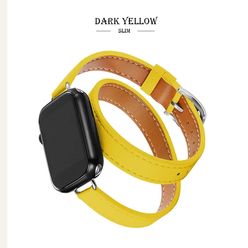 Premium Leather Strap Replacement for Apple Watch - Elegant and Durable Bracelet Accessory