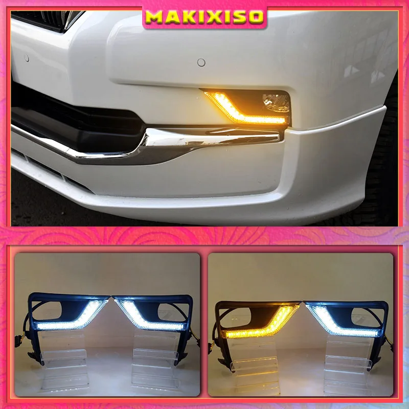 

2PCS LED For Toyota Land Cruiser Prado 2018 DRL Daytime Running Light Daylights Fog lamp With Turn Signal Lamp