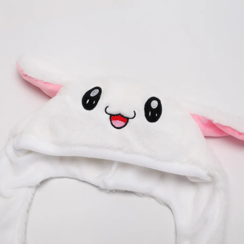 Rabbit Hat Moving Ears Cute Cartoon Toy Hat Kawaii Funny Hat Birthday Gift Bunny Plush Cap Winter Hat For Kids Adult Girlfriend