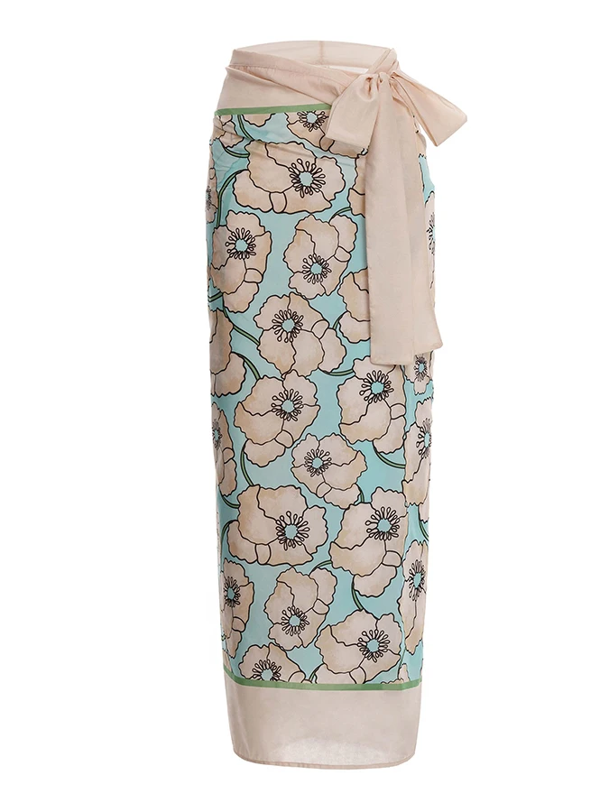 

Floral Colorblock Print One-Piece Swimsuit and Cover-up