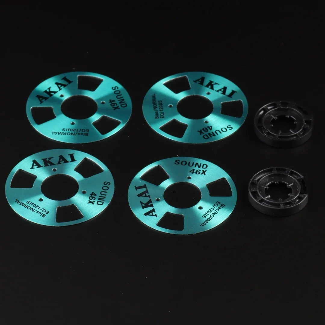 Homemade (Aluminum)  Reel Cassette for Cassette Tape - Green, Orange  (Pack of 4 Reels + 2 Wheel)