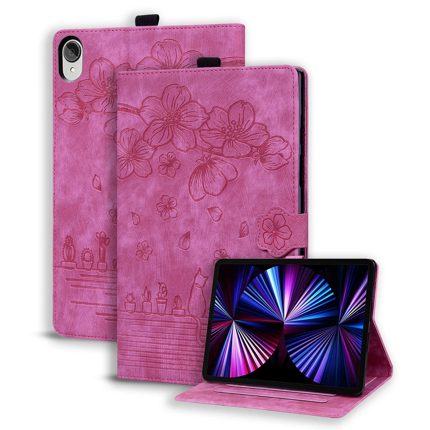 Embossed Soft TPU Flip Stand Tablet Case