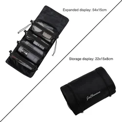 Spacious Luxury Travel Cosmetic Organizer - Stylish PU Leather Toiletry Bag (Style2 black)