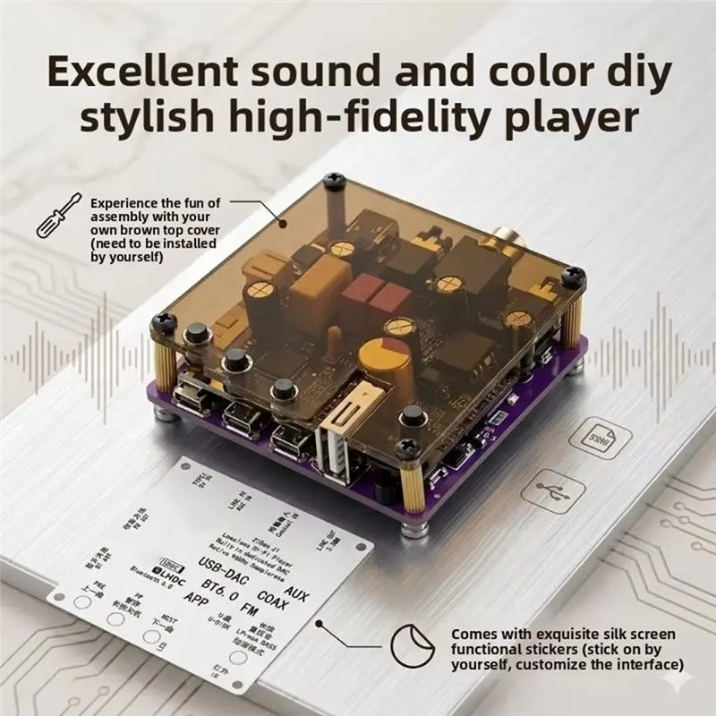 새로운 무손실 Hi-Fi 6.0 블루투스 Ldac 오디오 수신기 - 빈티지 앰프 및 스피커용 USB 및 동축 디코딩 플레이어