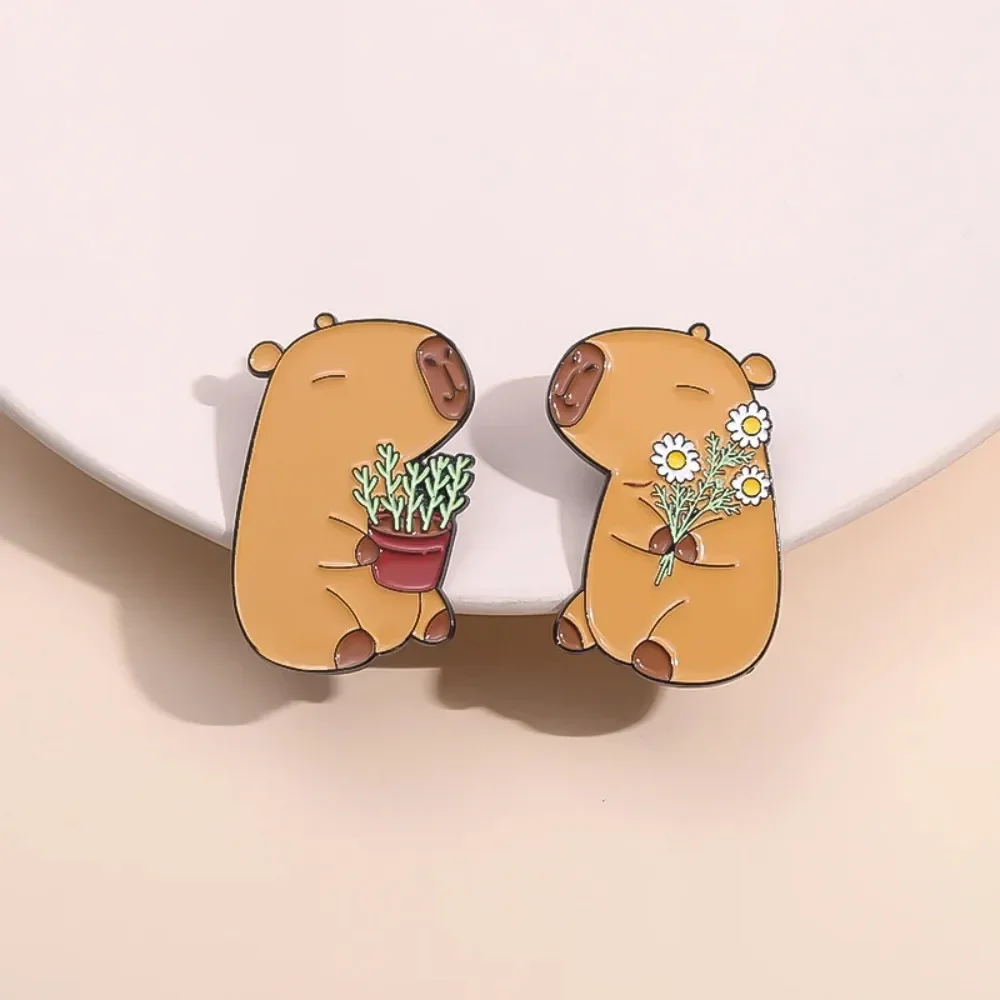 Cute Capybara Enamel Pins Cartoon Animal Metal Brooches Shirt Backpack Lapel Badge Jewelry Gift for Kids Friends Cute Capybara Enamel Pins Cartoon Animal Metal Brooches Shirt Backpack Lapel Badge Jewelry Gift for Kids Friends