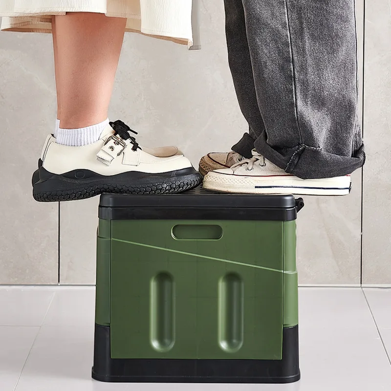 Portable Folding Toilet for Camping Outdoor Potty for Adults Cover Design Seat Toilet Car Picnic Car Organizer and Storage