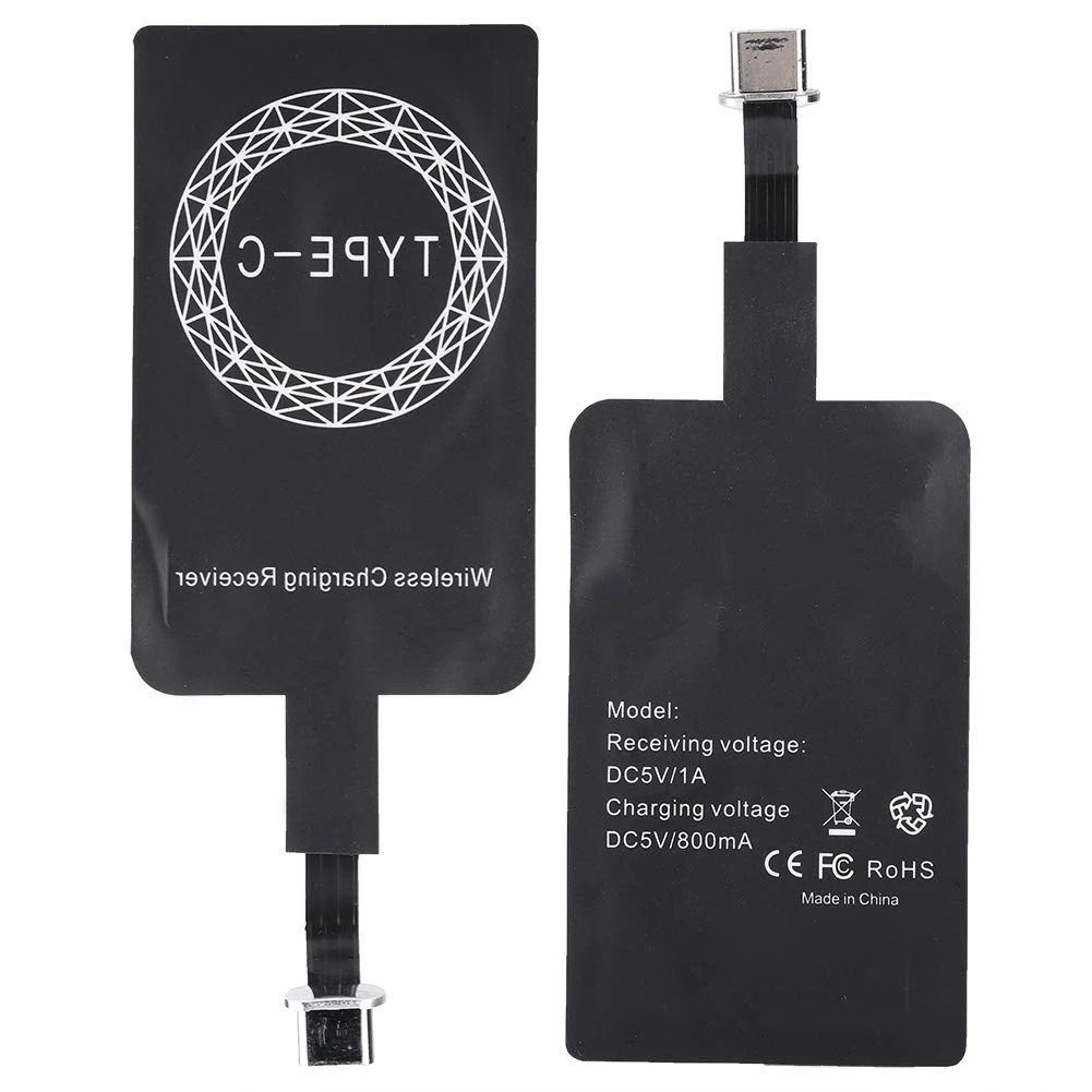 Wireless Charging Receiver Type C Fast Wire Less Charger Self Adhesive Sticker Charging Receiver for Mobile Phone Android Device