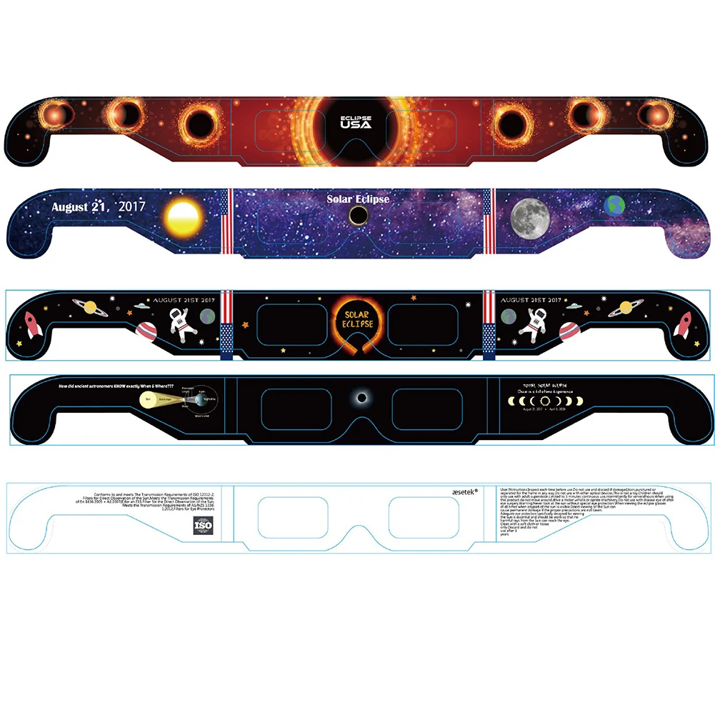 1-8pcs Paper Solar Eclipse Glasses Random Color Protect Eyes Anti-uv Viewing Glasses Safe Shades Observation Solar solar eclipse glasses