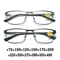 Lunettes de lecture à la mode pour hommes, monture de lunettes de Prescription bloquant la lumière bleue de haute qualité avec charnière à ressort + 75 + 125 + 175 + 225 1