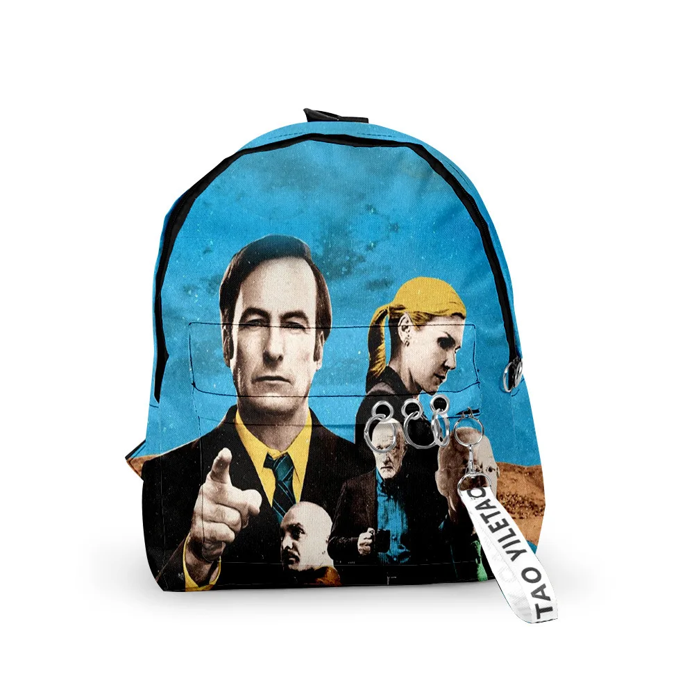 

Популярные Рюкзаки в стиле хип-хоп с надписью Better Call Saul, школьные сумки для мальчиков и девочек, водонепроницаемые милые маленькие рюкзаки из ткани Оксфорд с 3D-принтом для ключей