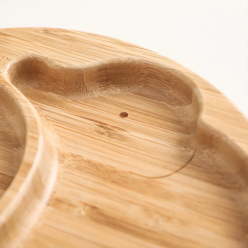 1pcs/3pcs Wooden Feeding Tableware Sets Baby Feeding Bowl Bamboo Non-slip Waterproof Fork Spoon for kids Baby Wooden Plate 5