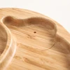 1pcs/3pcs Wooden Feeding Tableware Sets Baby Feeding Bowl Bamboo Non-slip Waterproof Fork Spoon for kids Baby Wooden Plate 5