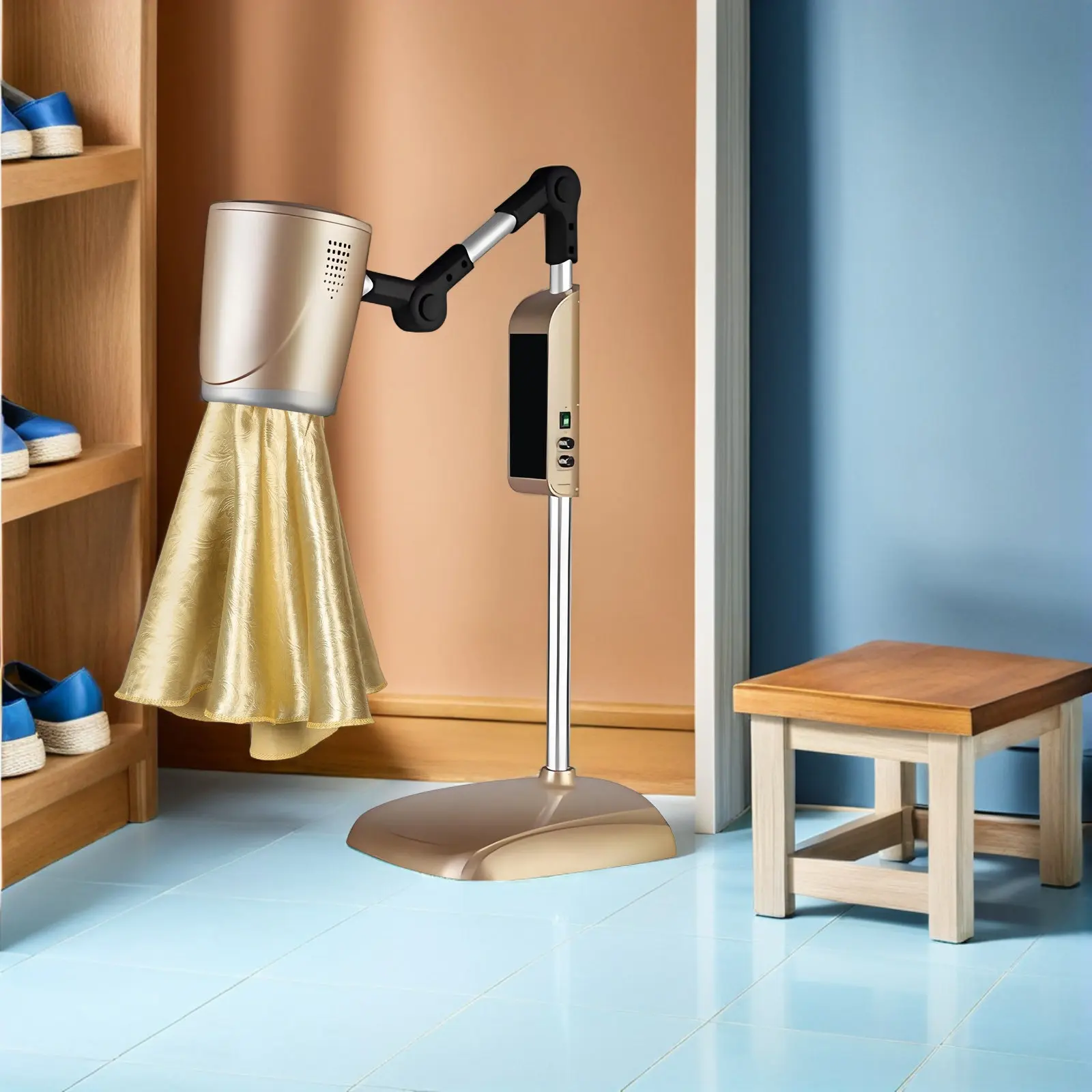 2Pcs 웰니스 뜸 기계 커버 골드 패브릭 오버록 엣지 보호 덮개 단열 방진 쉴드 스탠딩