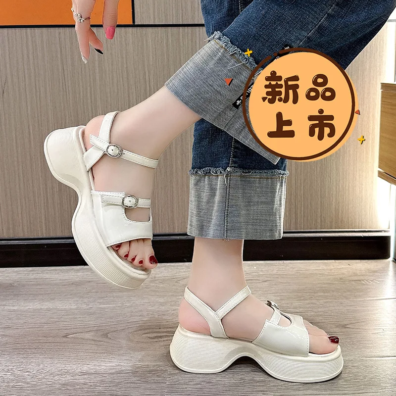 Women Comfortable Outdoor Sandals Casual Plus Size Slippers Round on Plus Size Wedge Shoes Sandalias Mujer