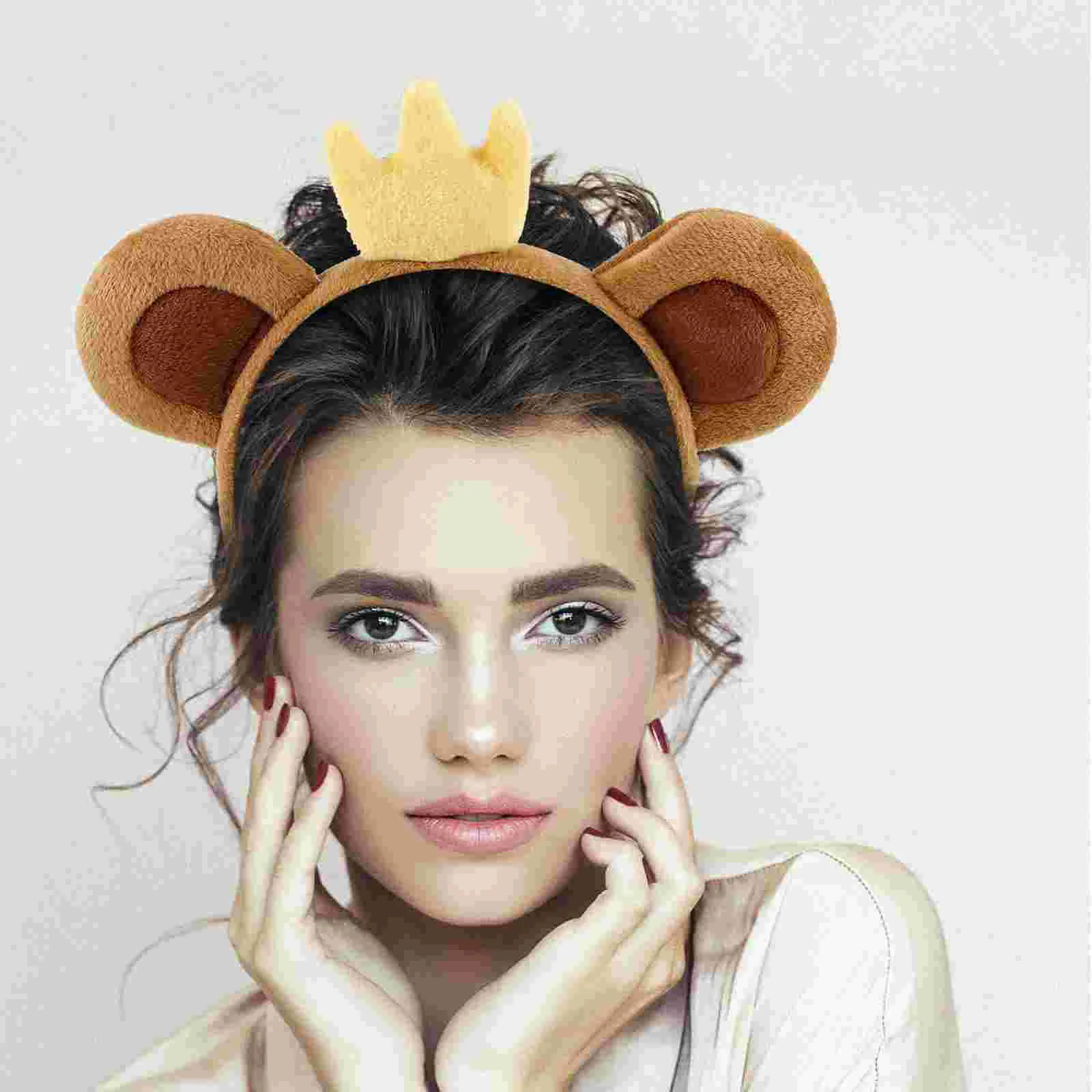 Crown Monkey Ears Headband Animal Ears Headband Adult Costume Girls Headbands Hair Accessories Women Headdress Cosplay Headwear