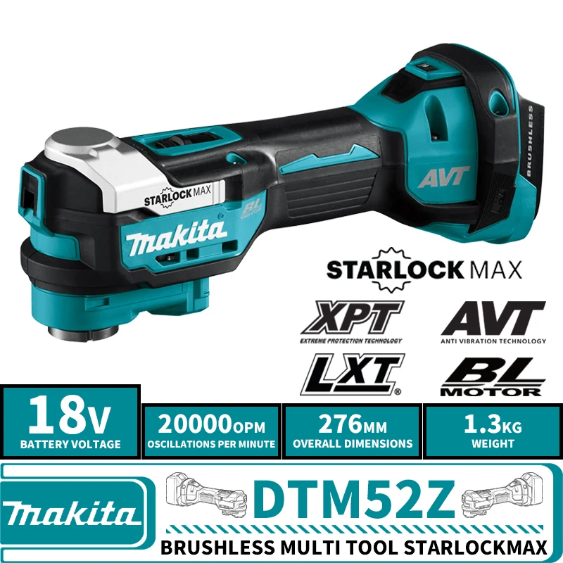 

Makita DTM52Z Brushless Cordless Multi Tool StarlockMax 18V LXT Lithium Power Tools 20000OPM