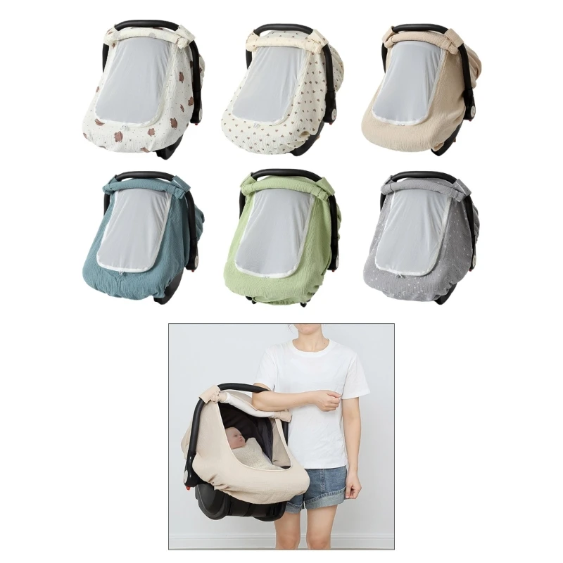 Car Seat Covers for Babies Portable Baby Car Seat Cover for Boys Girls Infant Carseat Covers Kick-Proof Car Seat Canopy