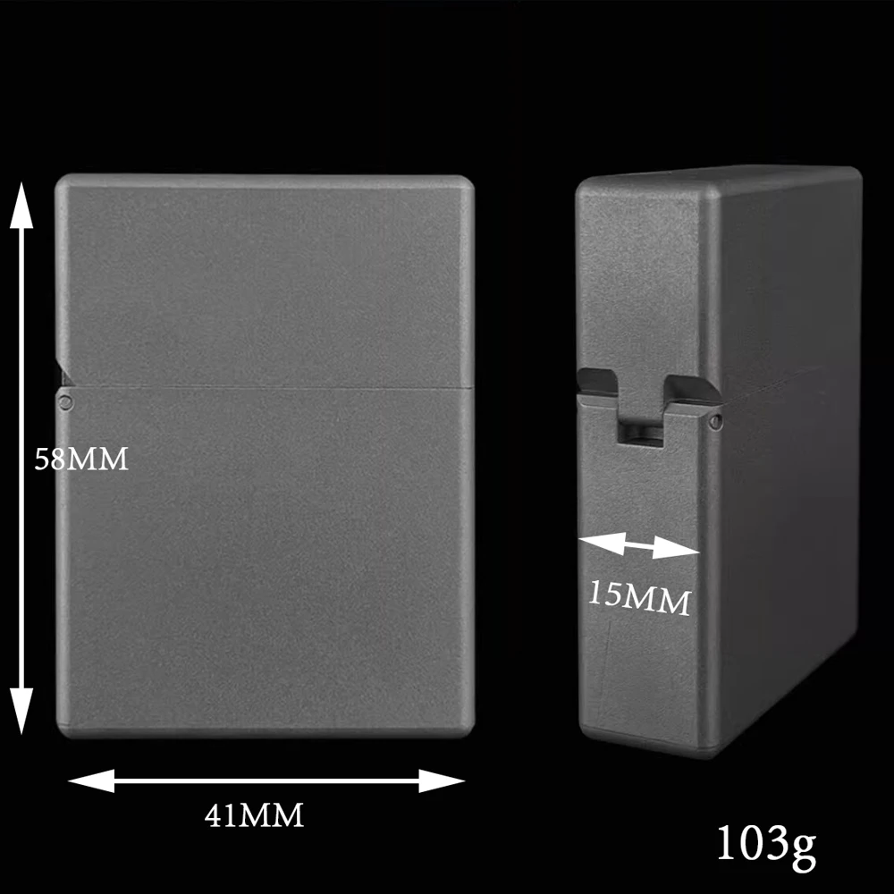 Titanium Shell Fuel Kerosene Lighter Square Head Thickened Sealed Waterproof Lighter Armor Windproof Retro Men Gasoline Lighter 2