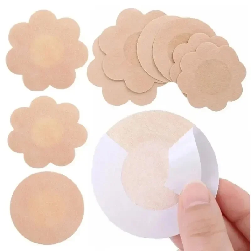100Pcs Nipple Sticker Disposable Invisible Chest Sticker Non-woven Bra Breast Patch Bra-less Pasties Pad Nipple Cover Stickers 1