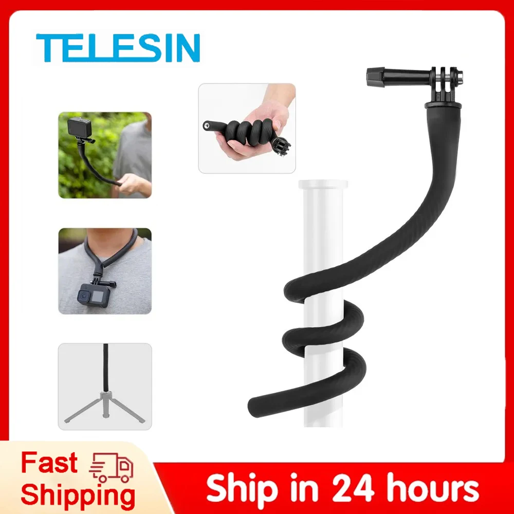 Telesin-mini Action Câmera Mount para Gopro Octopus Tripé Suporte do Telefone Suporte Flexível Insta360 Dji