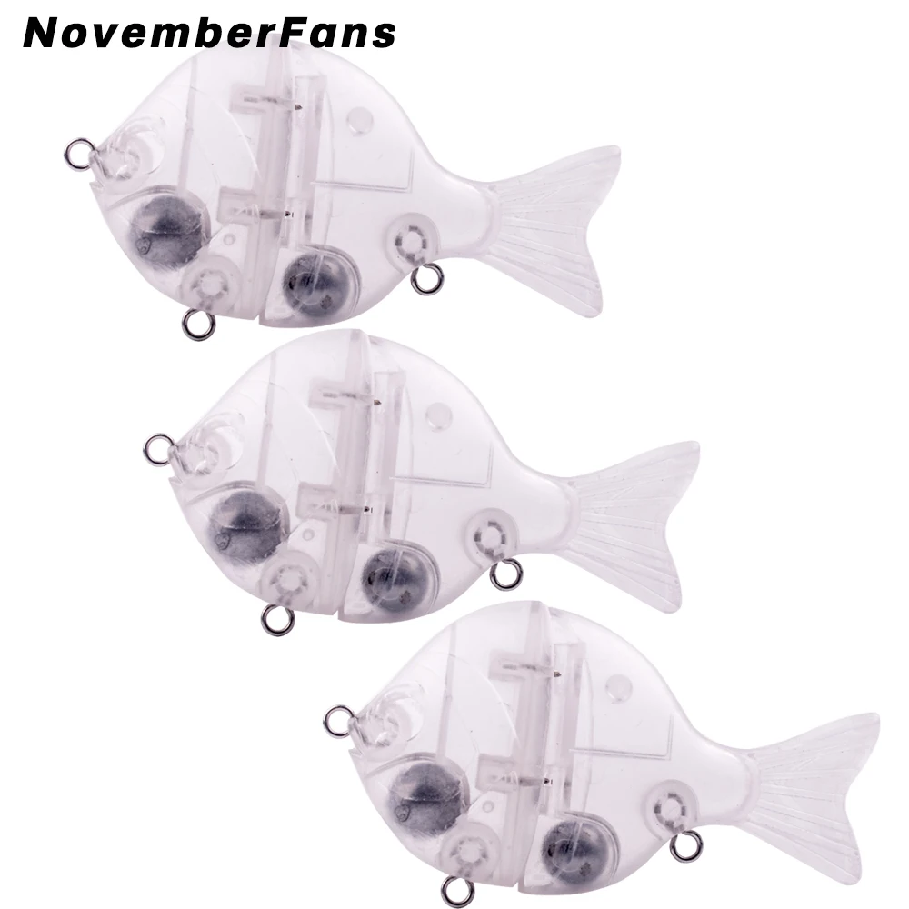 

NovemberFans 5pcs/lot Sink Glide Bluegill Blank Lure 9cm 33g Jointed Swimbait Unpainted Bait DIY Fishing Tackle for Bass Fishing