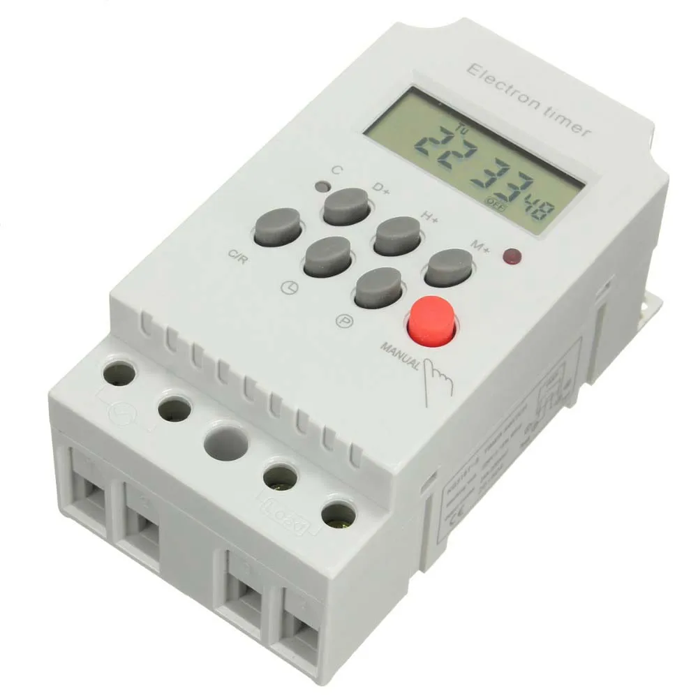 

KG316T-II 220V 110V 25A Digital Programmable Din Rail Timer Switch Micro-computer Electronic Time Switch Relay
