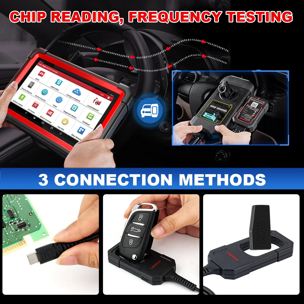 LAUNCH X431 Key Programmer with 4 Chip Keys IMMO Programming Tools work with X431 IMMO ELITE/PLUS/PAD V... key programmer