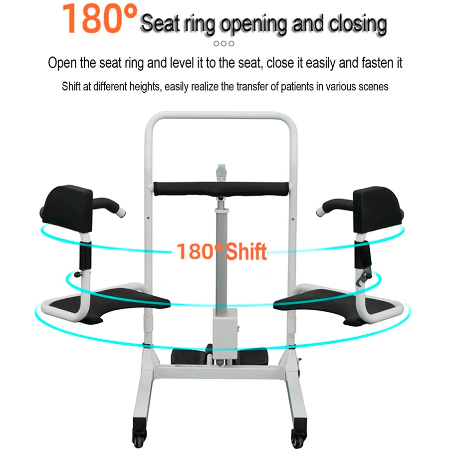 UZYW-01Electric Patient Transfer Lift Commode Toilet Bath Chair with wheels for Disabled Elderly Moving 4