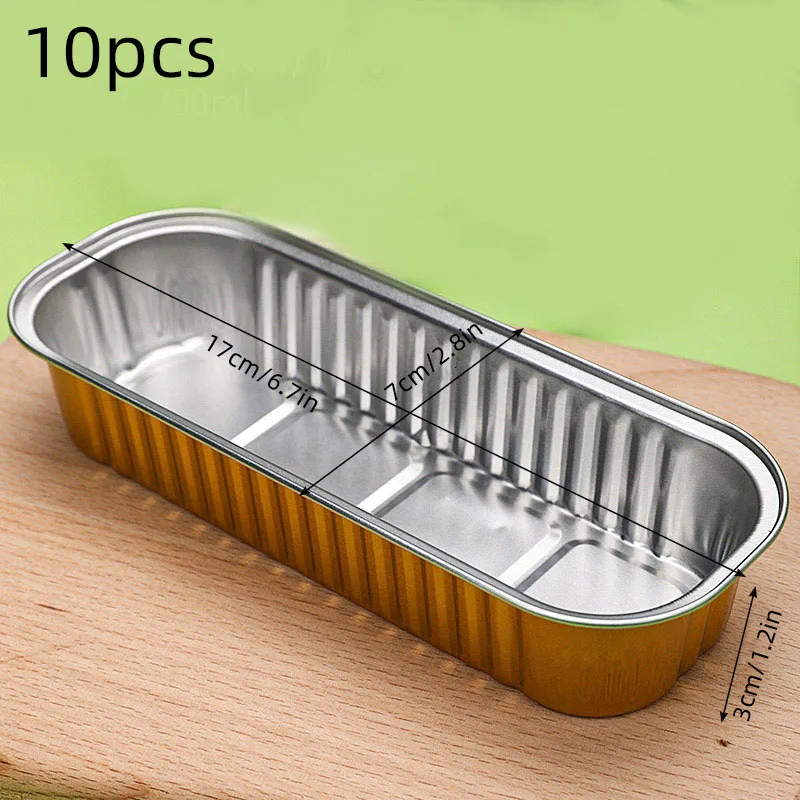 10pcs Baking Aluminum Foil Pan Air Fryer Liners Oven Tin Box Reusable Food Foil Tray  Aluminum Packaging Box BBQ Tools