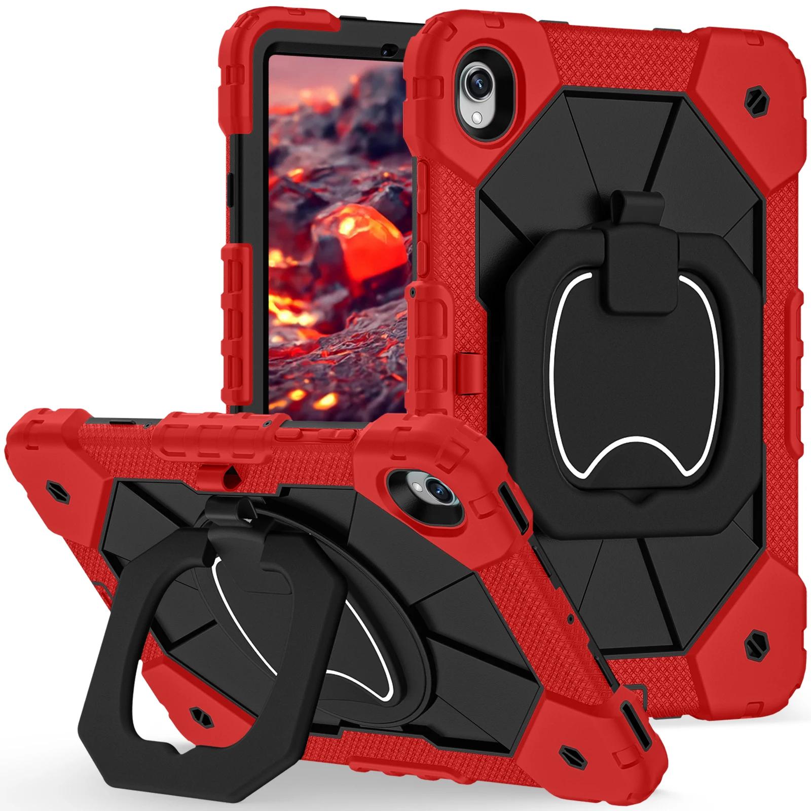 Enhanced Shockproof Rotation Stand Tablet Case Sleeve with Handle and Thick Hard Cover