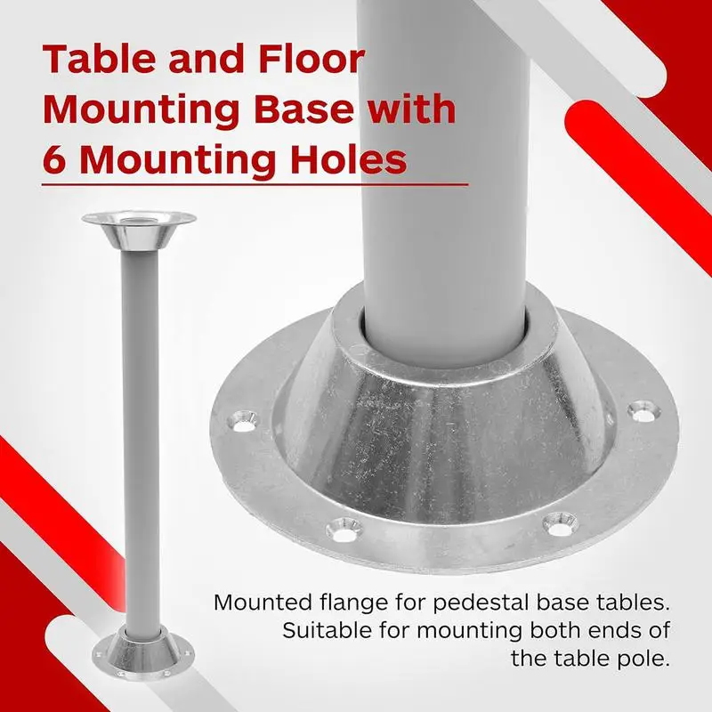 RV Table Base With Screws Rustproof Pedestal Table Base Boat Mount High Strength Floor Mounting Mount
