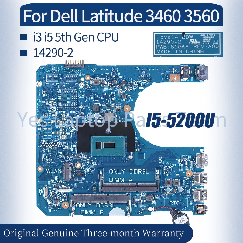 For Dell Latitude 3460 3560 Laptop Mainboard 14290-2 0P9H40