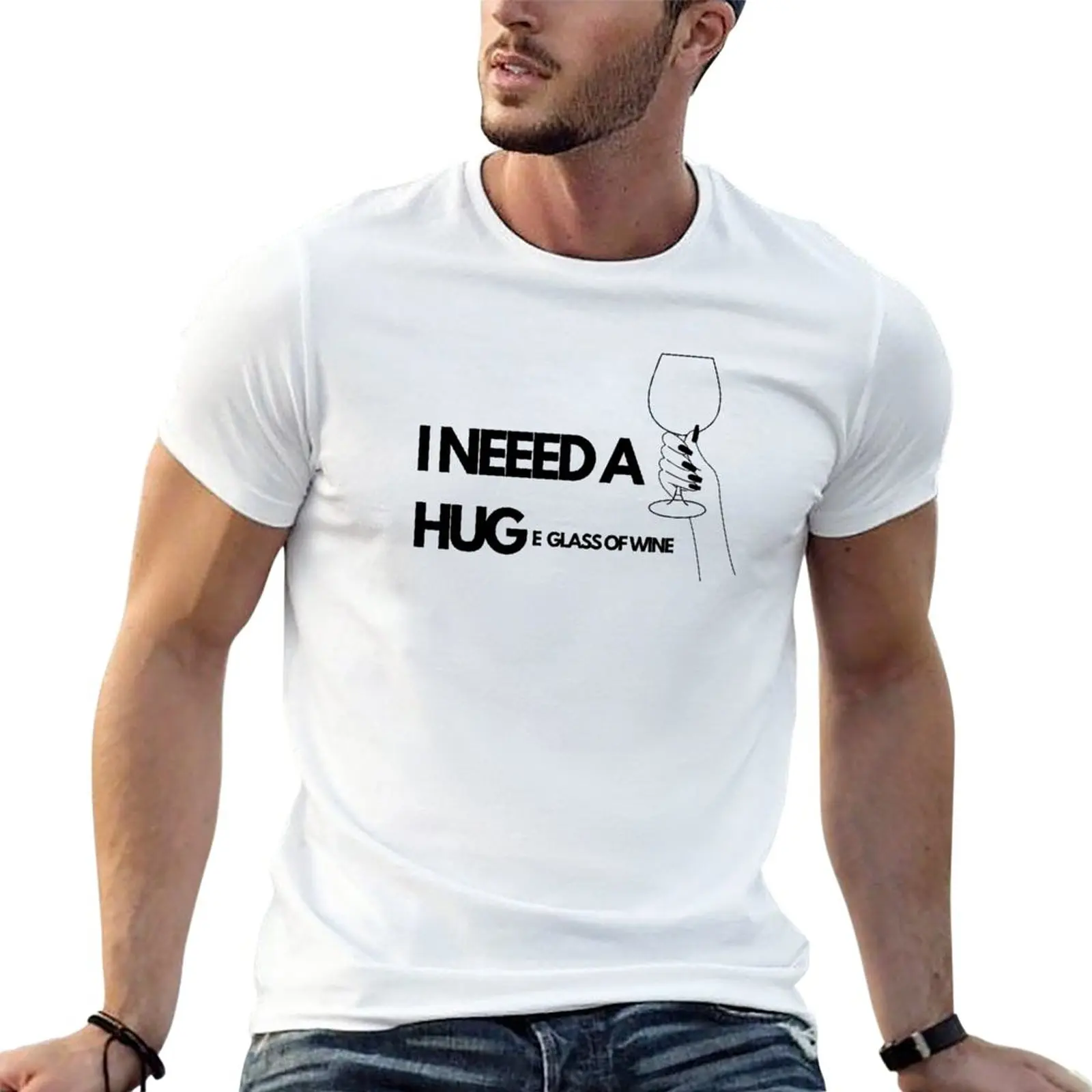 

New I need a glass of wine T-Shirt blank t shirts funny t shirt heavyweight t shirts man clothes mens funny t shirts