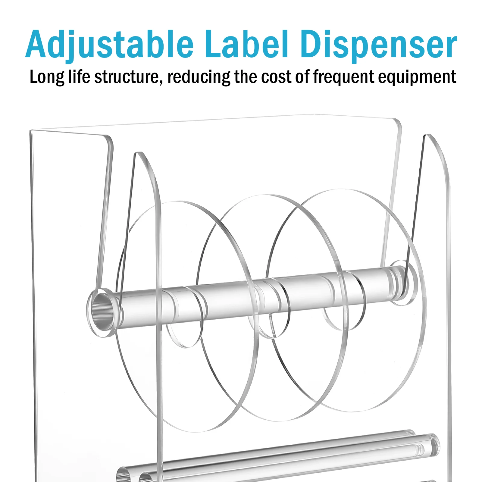 Sticker Dispenser Adjustable Label Dispenser For Office And Home  Clear Acrylic Sticker Roll Holder Organizer Label Applicator