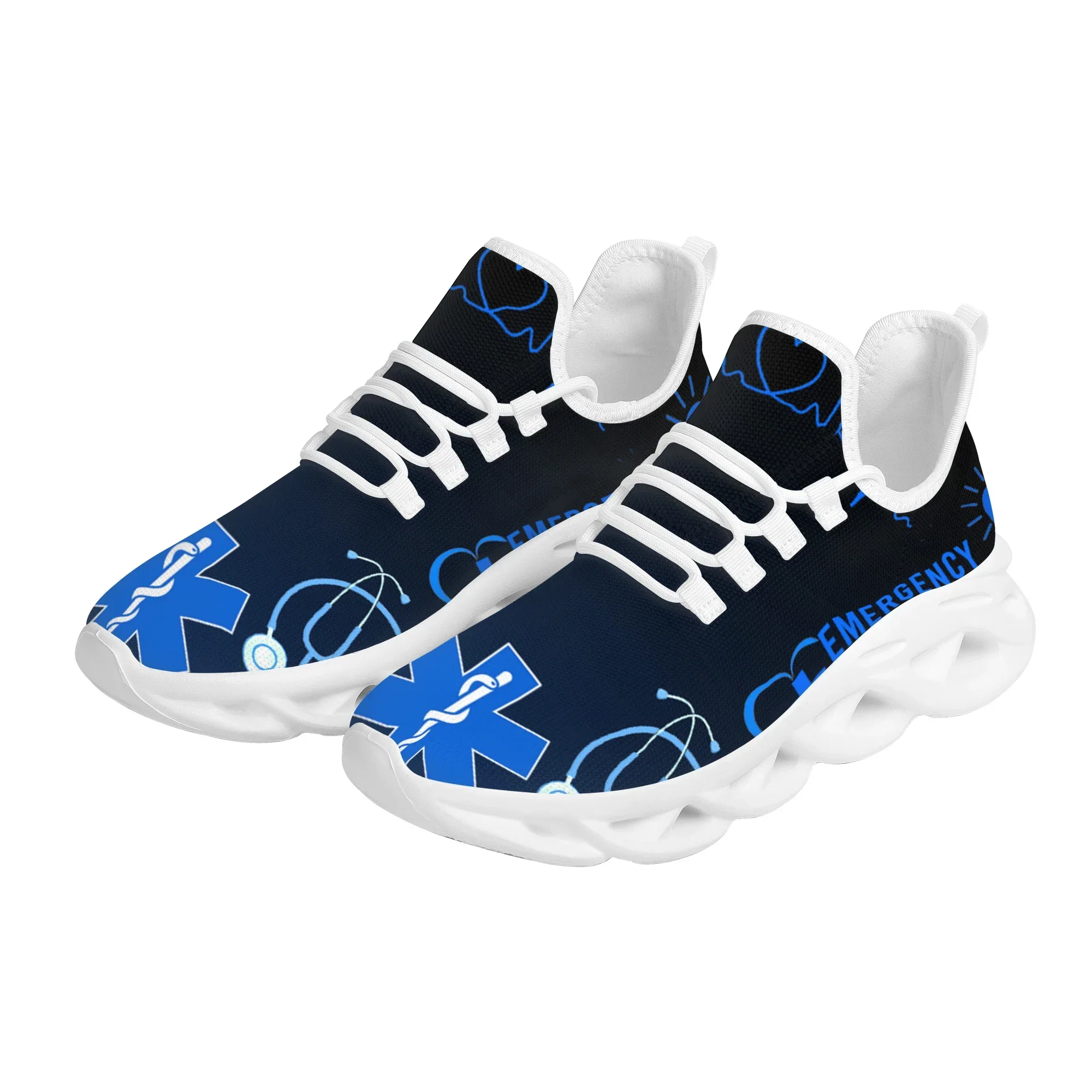 EMT EMS EMR Paramedic Print Shoes For Women Medical Surgical Design Breathable Sneakers Lace Up Footwear Zapatos