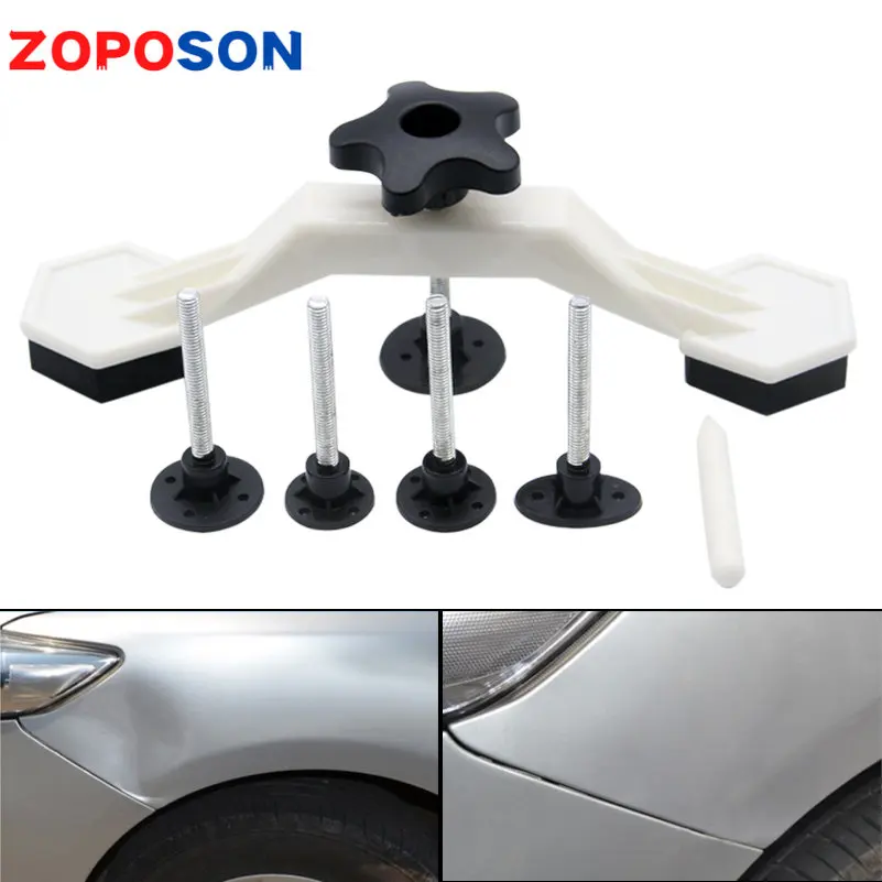 

6Pcs Car Dent Repair Body Damage Fix Tool Pulling Bridge Puller Dent Removal Glue Tabs Hand Repair Tools Kit
