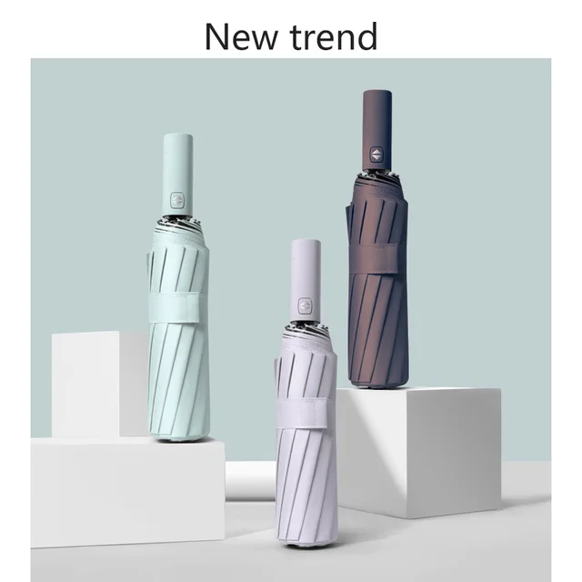 12 Csont Esernyő Teljesen Automatikus Női Hím Nap Eső Nagy Védelem Összecsukható Parasol Szélálló Uv Sombrillák - Image 4