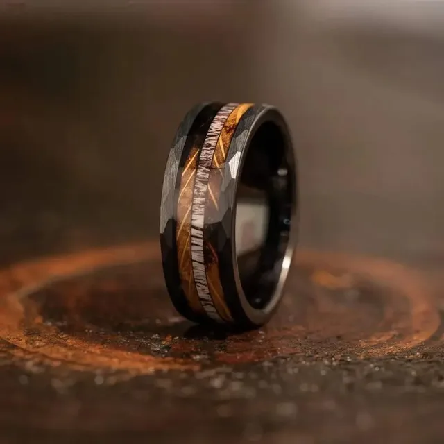 Bagues en titane et acier pour hommes, couleur violette, incrustation de coquille d'ormeau colorée, anneaux en acier inoxydable pour hommes, bijoux de mariage