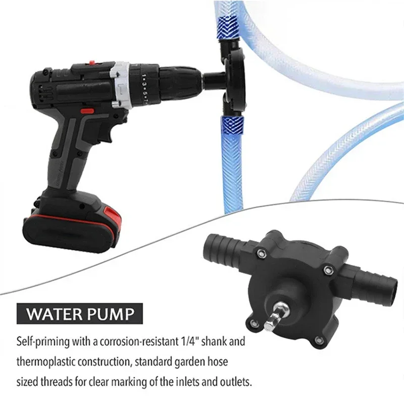 Mini Electric Drill Pump Self Priming Transfer Pumps Oil Fluid Water Pump Portable Round Shank Heavy Duty Self-Priming Hand