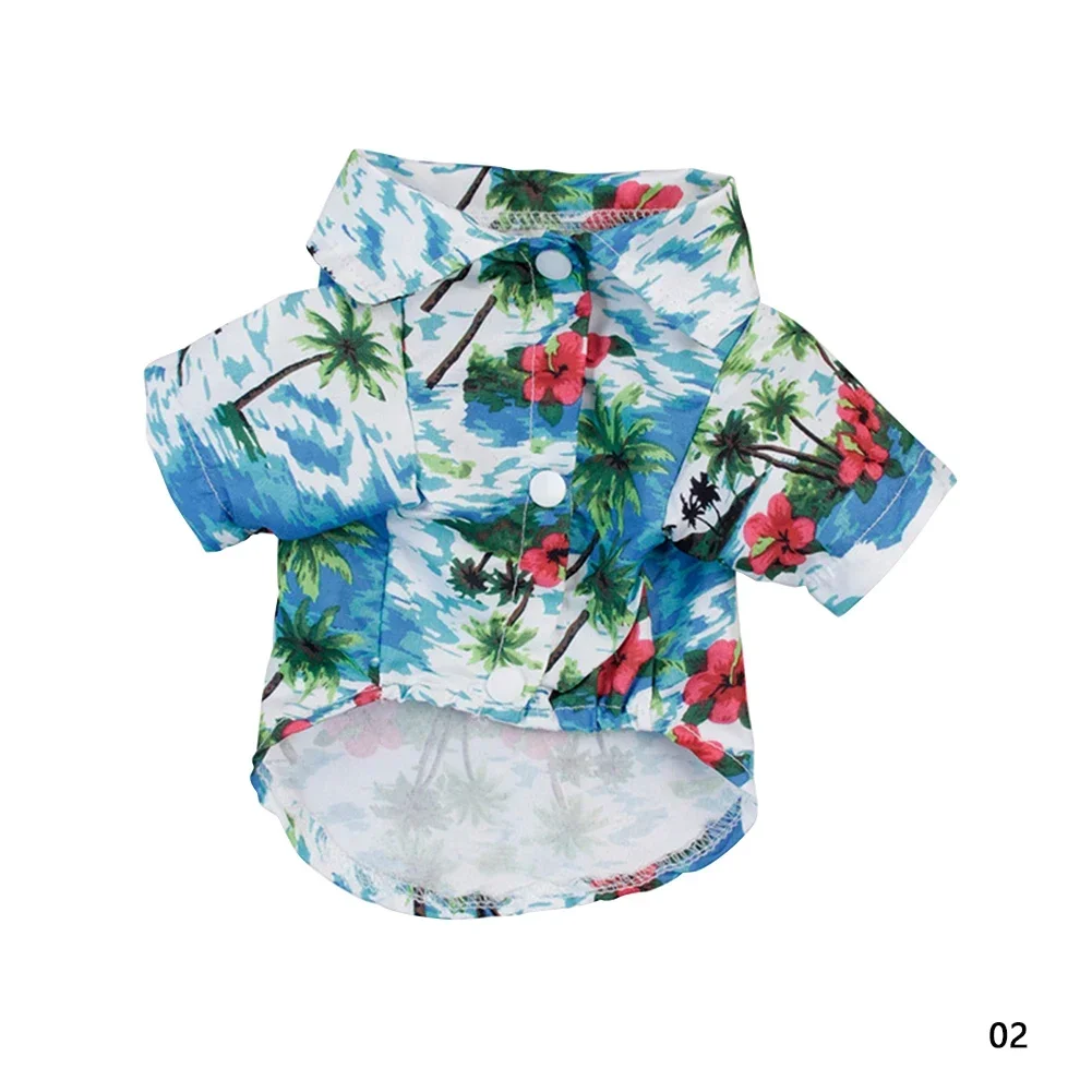 thumbnail image 1 of Ropa para mascotas estilo hawaiano, camisa de algodón estampada de verano, transpirable para perros pequeños, gatos, peluches que pesan entre 1,65 y 8 kg, talla XS a XXL, 1 of 5