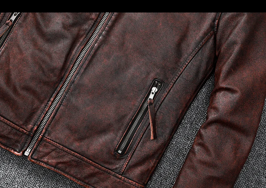 2023New Natural Calfskin Leather Jacket Men Genuine Leather Moto Jacket Autumn Short Classic Business Leisure Corium Coat