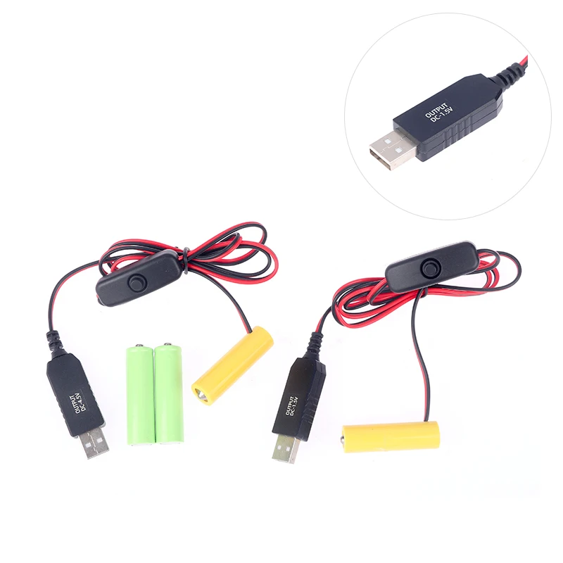 AAA 더미 배터리 어댑터 USB 전원 공급 장치 스위치 케이블, 원격 카메라..